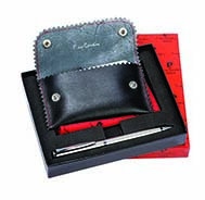 Leather Business Card Holder + Pen
